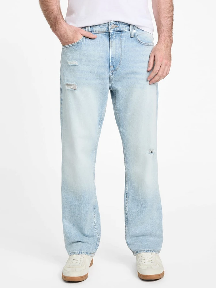 Eco Mason Distressed Straight Jeans