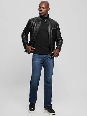 Faux-Leather Biker Jacket