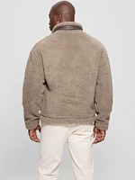 Faux-Sherpa Full-Zip Jacket