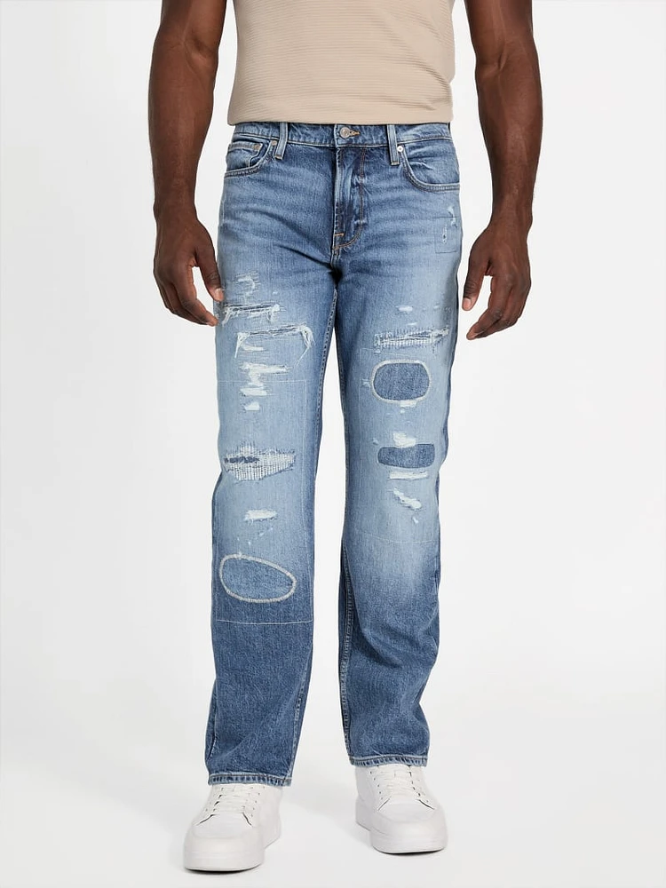 Eco Mason Patch Regular-Fit Straight Jeans