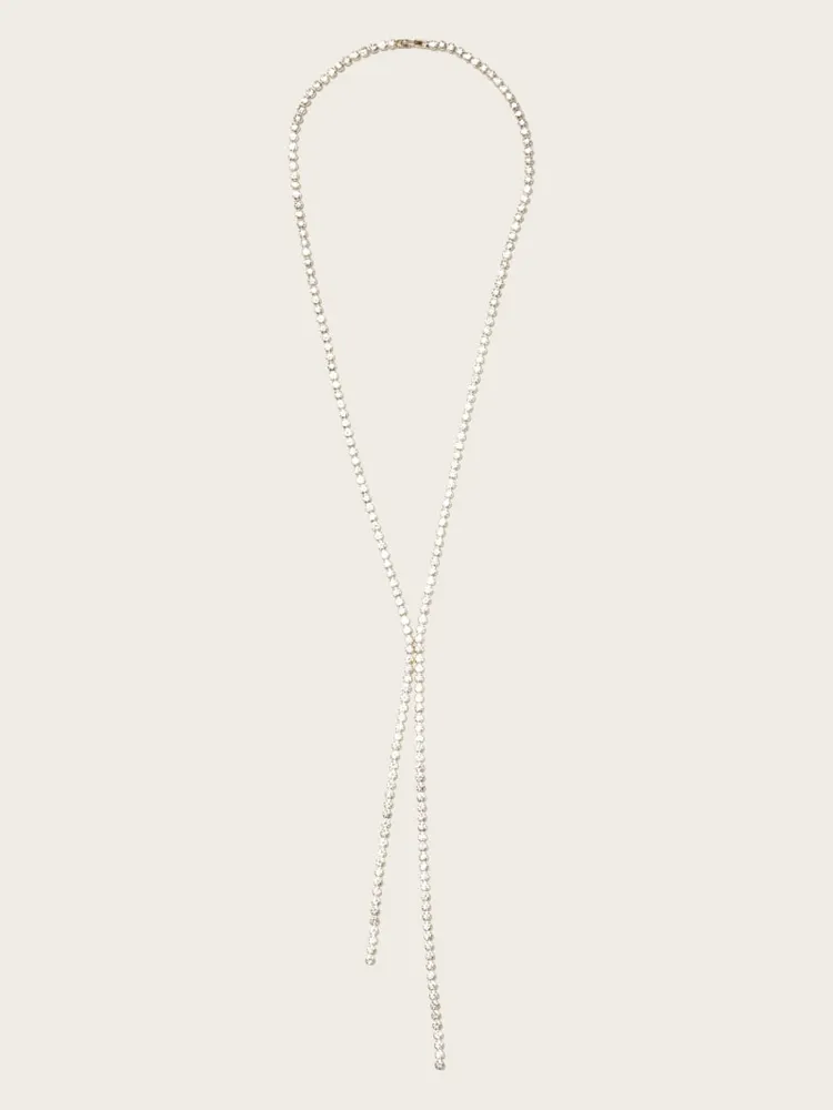 Gold-Tone Crystal Y Necklace