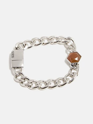 Silver-Tone Tigers Eye Bracelet