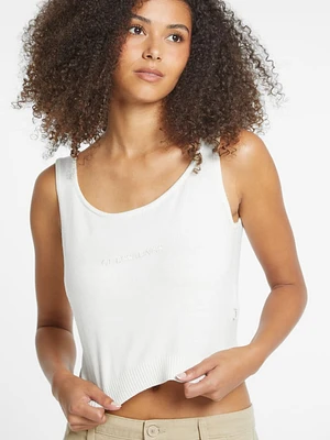 Silk and Wool-Blend Scoop Logo Sweater Tank