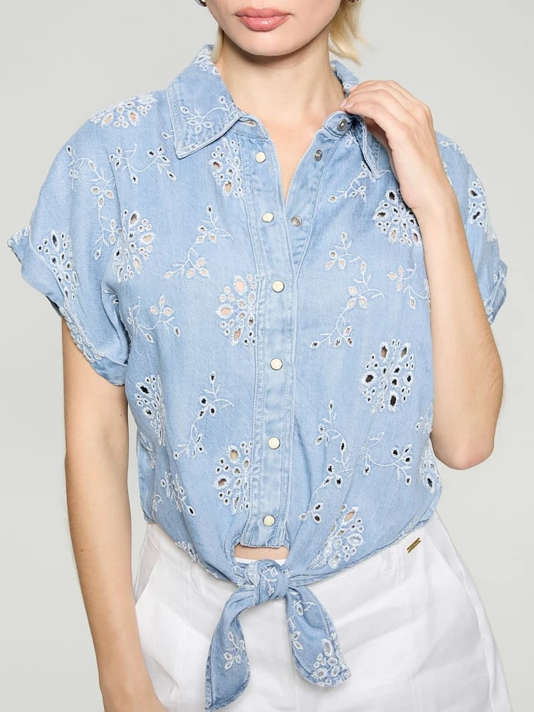Eco Brigitte Denim Eyelet Shirt