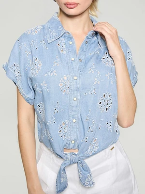 Eco Brigitte Denim Eyelet Shirt