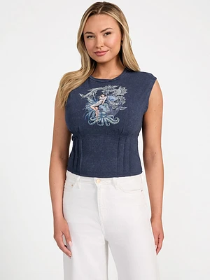 Eco Nautical or Nice Corset Tee
