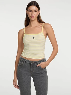 Eco Embroidered Star Crop Top
