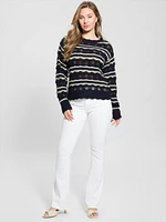 Valerie Striped Open-Knit Sweater