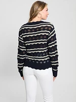 Valerie Striped Open-Knit Sweater