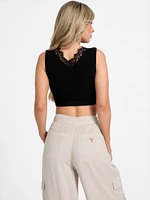 Raquel Lace-Trim Seamless Crop Top