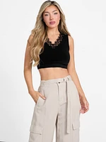 Raquel Lace-Trim Seamless Crop Top