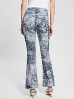 Printed Sexy Flare Jeans