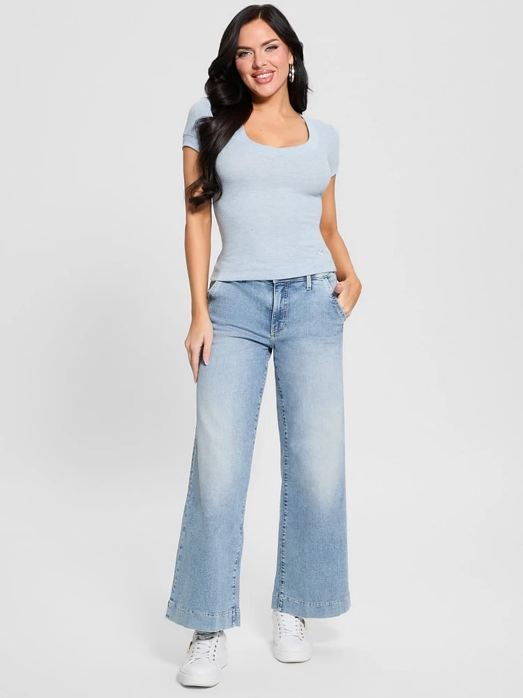 Eco Zoya Cropped Wide Jeans