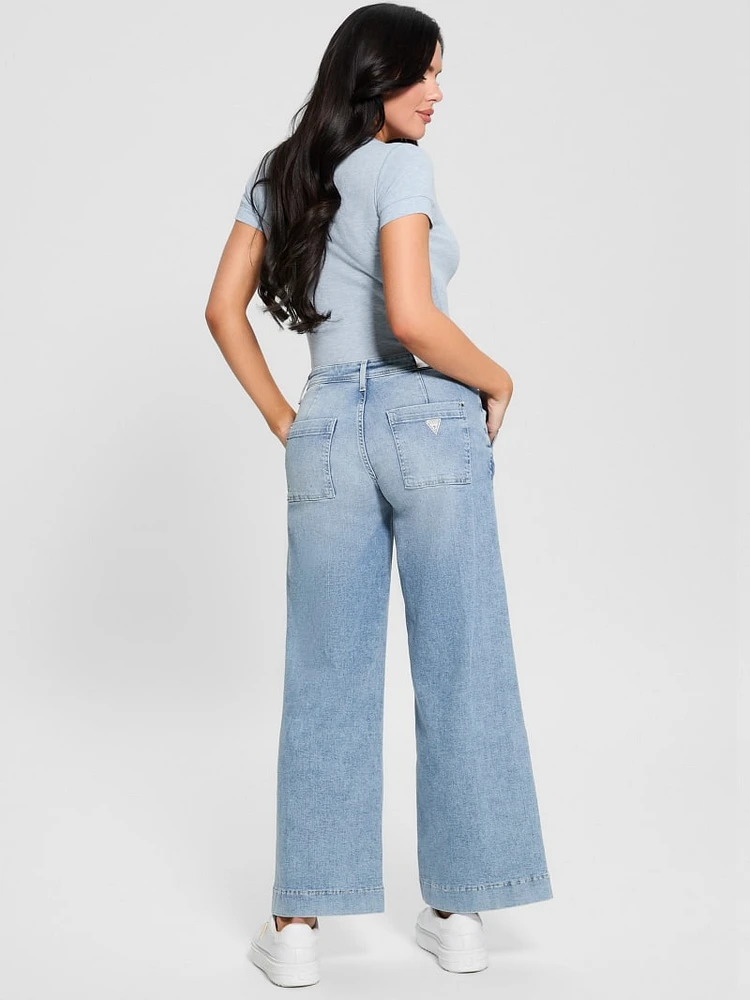 Eco Zoya Cropped Wide Jeans