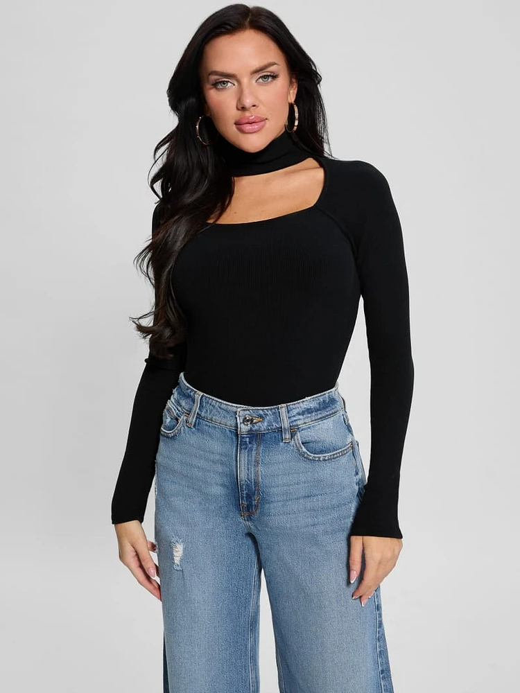 Cutout Ribbed Top