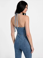 Blair Halter Denim Jumpsuit