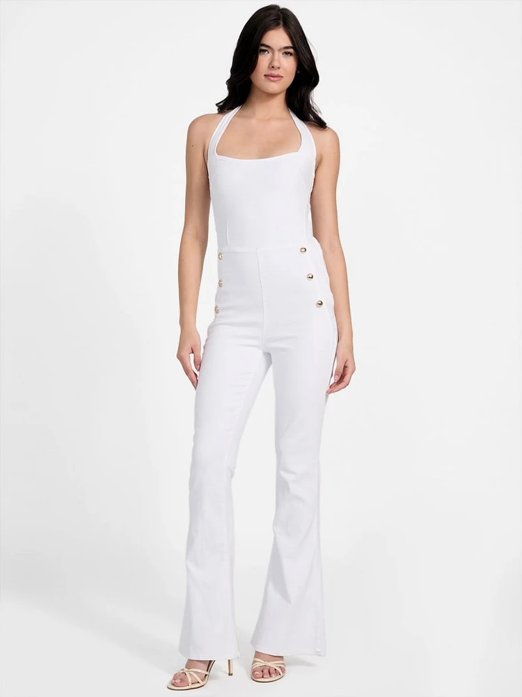 Eco Blair Halter Denim Jumpsuit