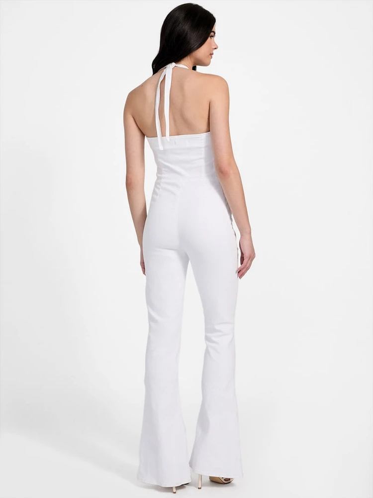 Eco Blair Halter Denim Jumpsuit