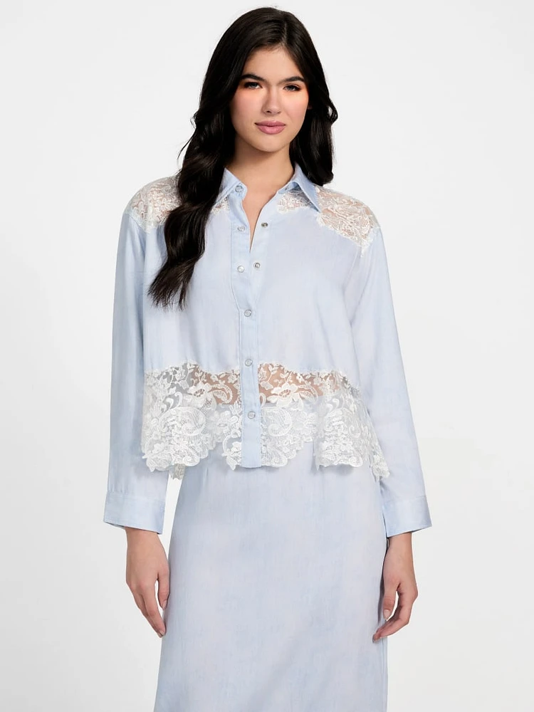 Evie Lace Denim Top