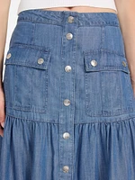 Eco Denim Maxi Skirt