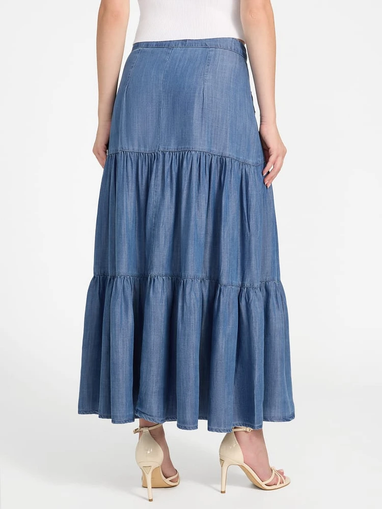Eco Denim Maxi Skirt