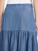 Eco Denim Maxi Skirt