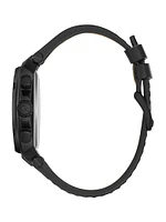 Gc Black Leather Chronograph Watch