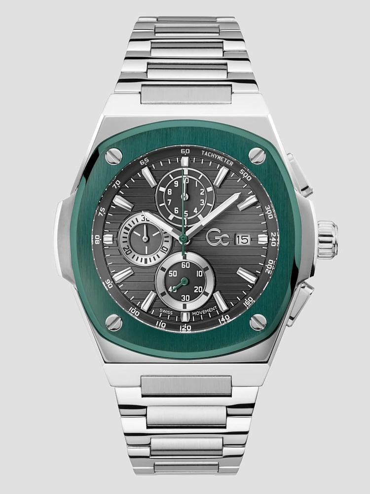 Silver-Tone Chronograph Watch