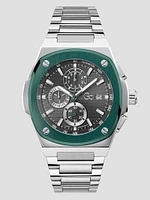 Silver-Tone Chronograph Watch