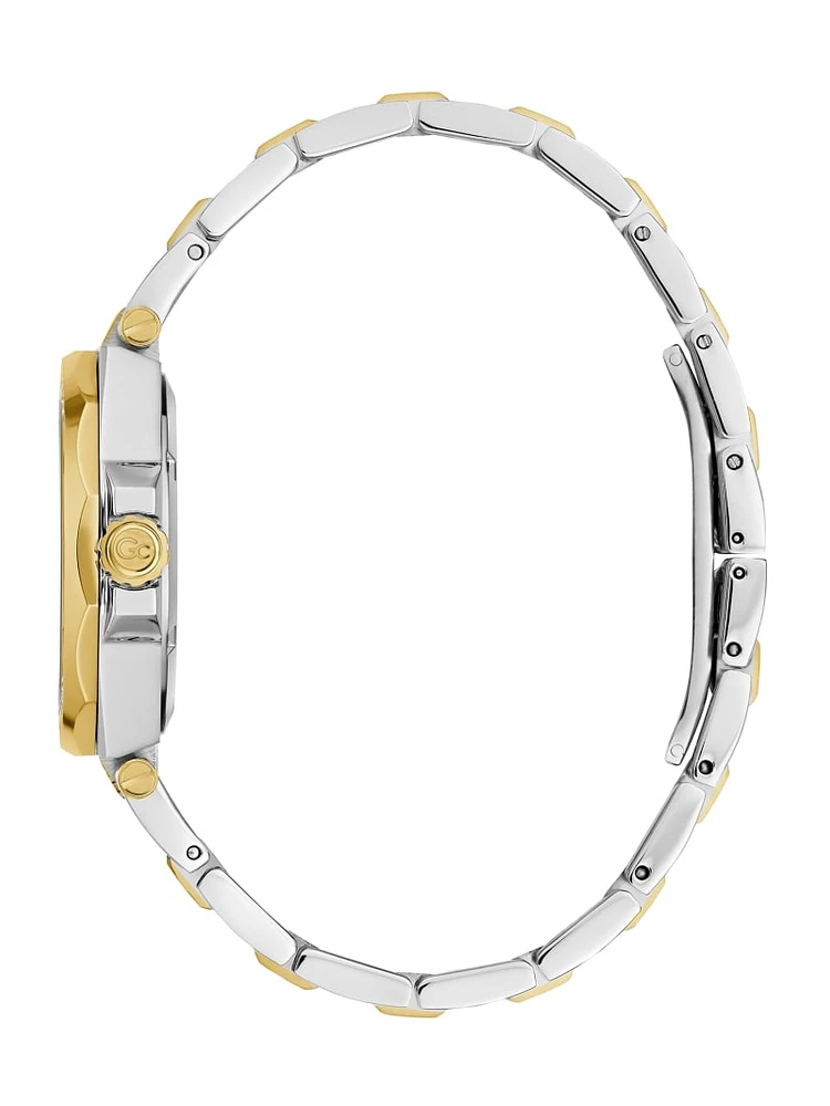 Gc Two-Tone and Green Analog Watch