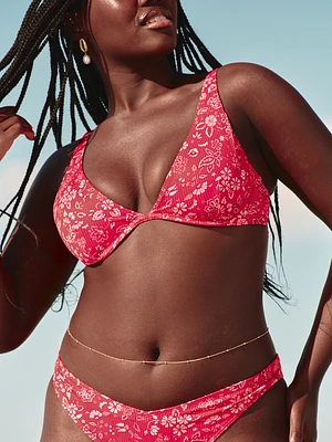 High Apex Ribbed Underwire Bikini Top