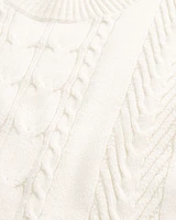 Boxy Cable-Knit Crew Sweater