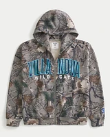 Boxy Zip-Up Villanova Wildcats Graphic Camo Hoodie