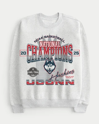 Boxy UConn Huskies National Championship Graphic Sweatshirt