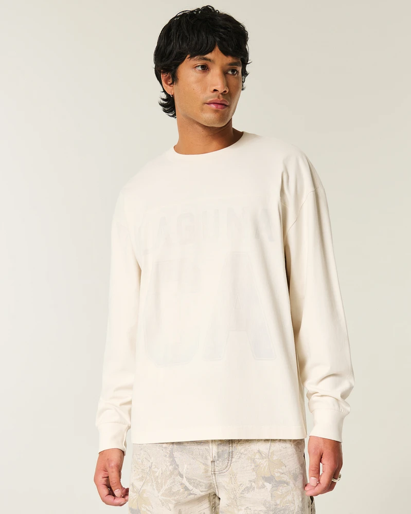 Baggy Heavyweight Long-Sleeve Laguna Graphic Tee