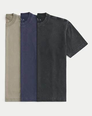 Boxy Heavyweight Washed Crew T-Shirt 3-Pack