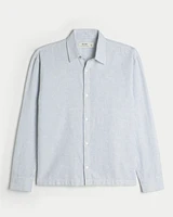 Linen-Blend Button-Through Shirt