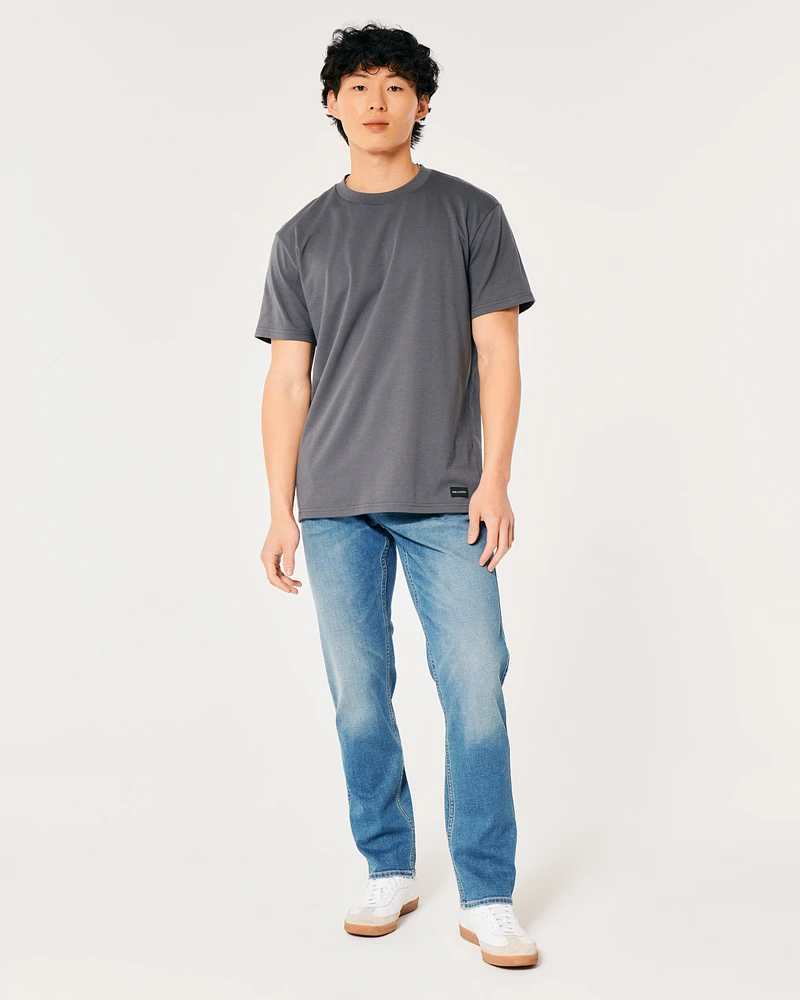 Bright Medium Wash Athletic Slim Straight Jeans