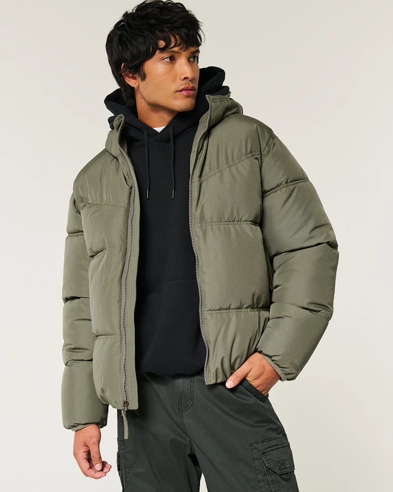 Faux Fur-Lined Puffer Jacket