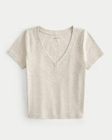 Cotton Blend V-Neck Baby Tee
