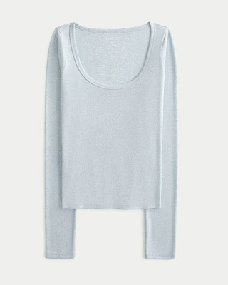 Ribbed Scoop Top