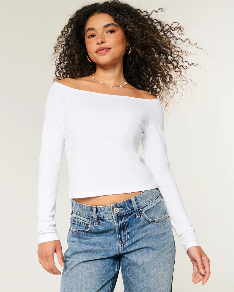 Long-Sleeve Off-the-Shoulder Top