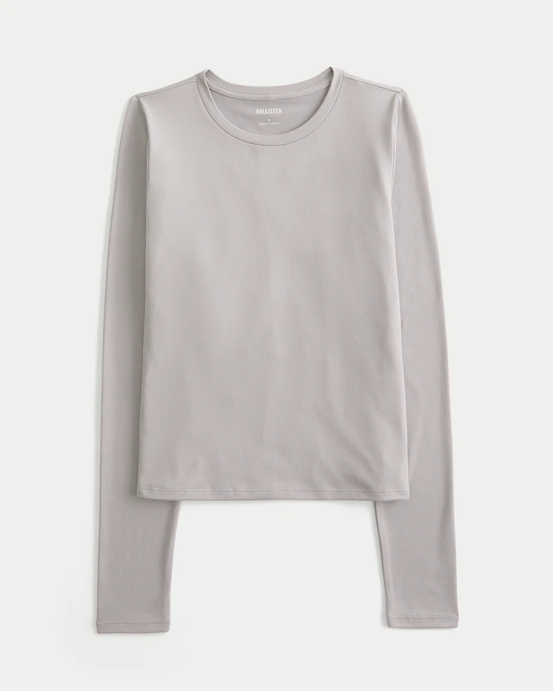 Soft Stretch Seamless Fabric Crew Top
