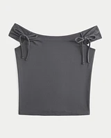 Off-the-Shoulder Tie Sleeve Top