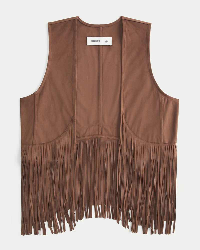 Easy Faux Suede Fringe Vest
