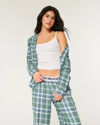 Long-Sleeve Flannel Pajama Top