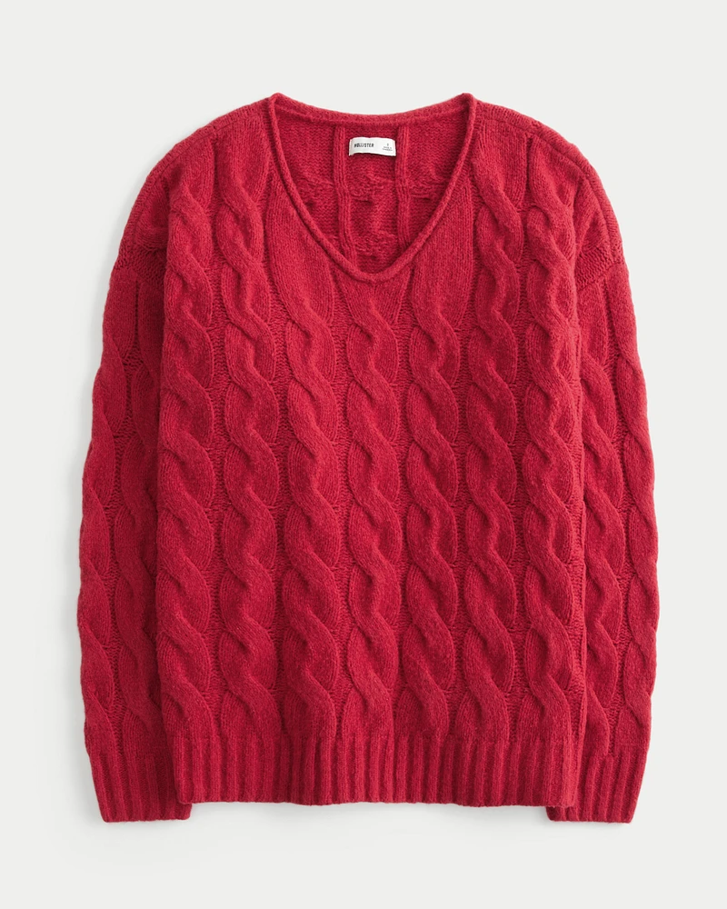 Hollister Comfy Cloud Oversized Cable-Knit Sweater