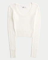 Stitchy Scoop Sweater