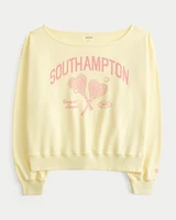 Easy Off-the-Shoulder Southampton Graphic Sweatshirt