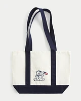 Teddy Bear Graphic Canvas Beach Bag